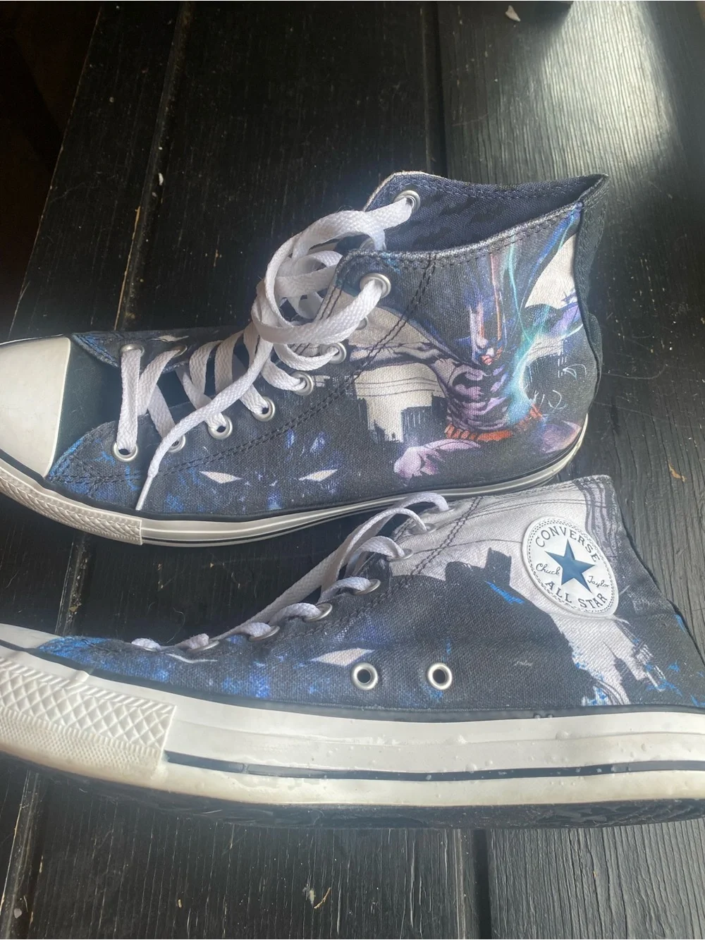 DC Comics High Top Sneakers - Black/Blue Graphic Converse